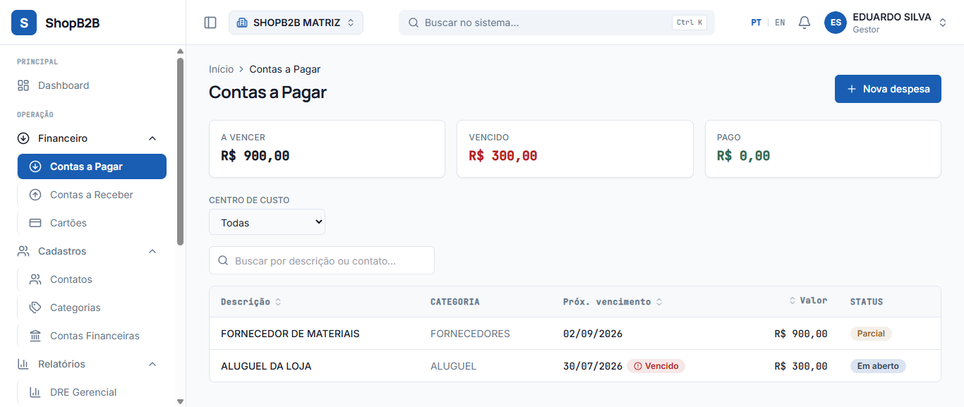 Contas a Pagar